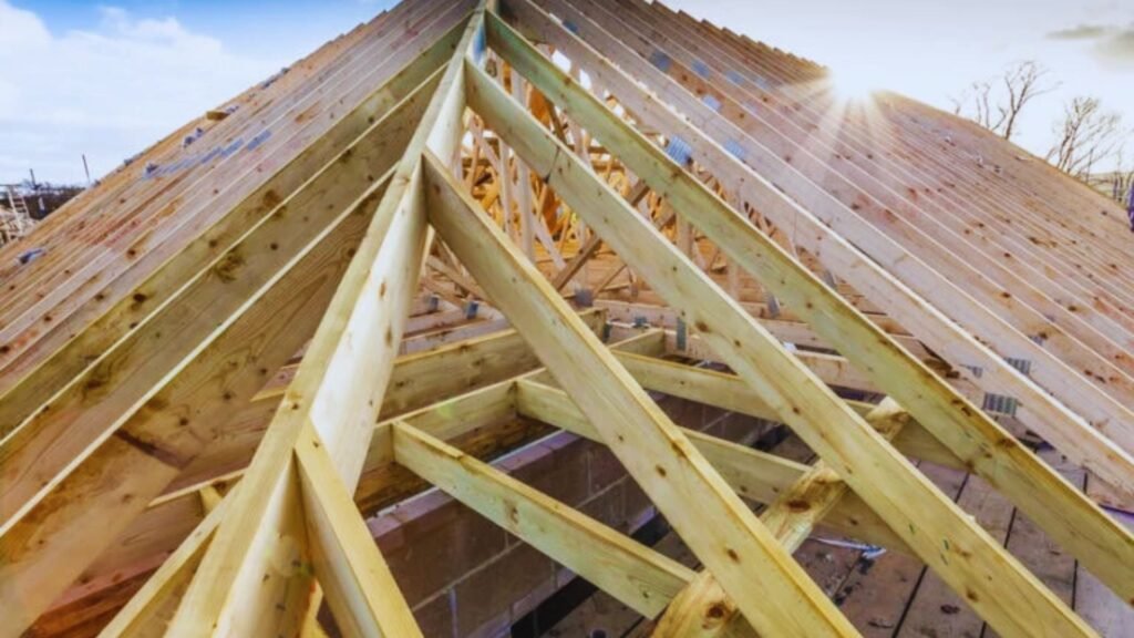 image showing roofing of shed frame.