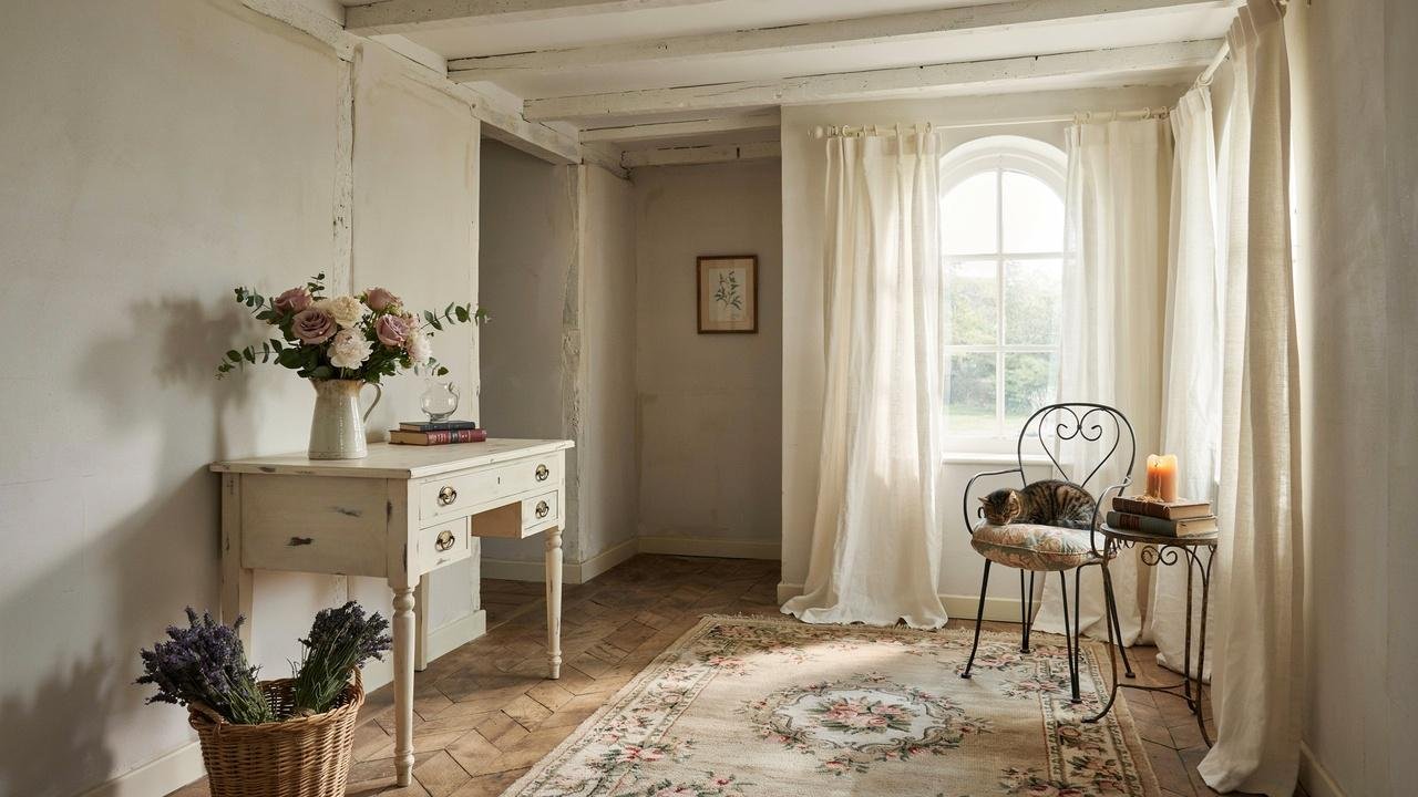 French country style she shed interior.