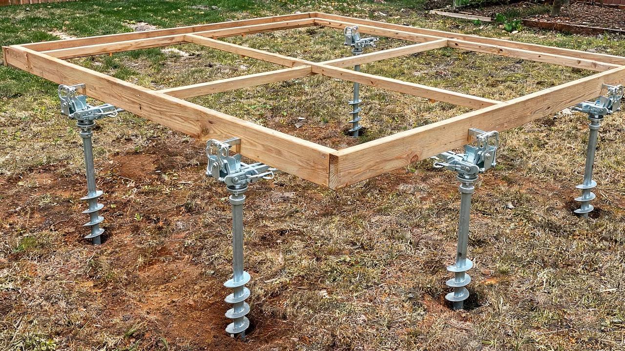 3. Ground Screws with Adjustable Brackets