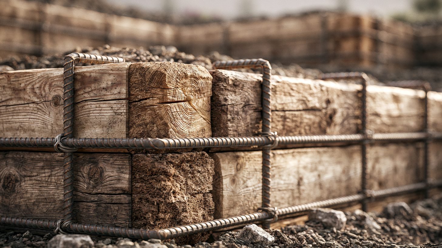 Building timber retaining walls for a terraced garden.